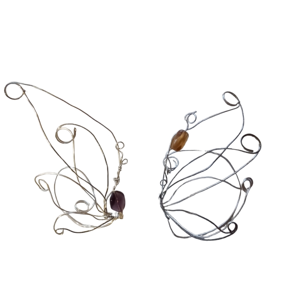 Fae Winged ear cuffs/Angel wings/elven ear cuffs silver